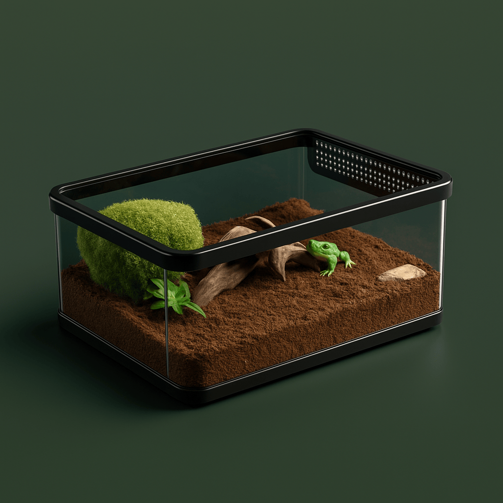 Terrarium ventilé noir pour reptile