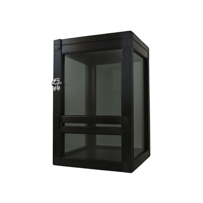 Cage en métal noir avec porte en acrylique pour lézard