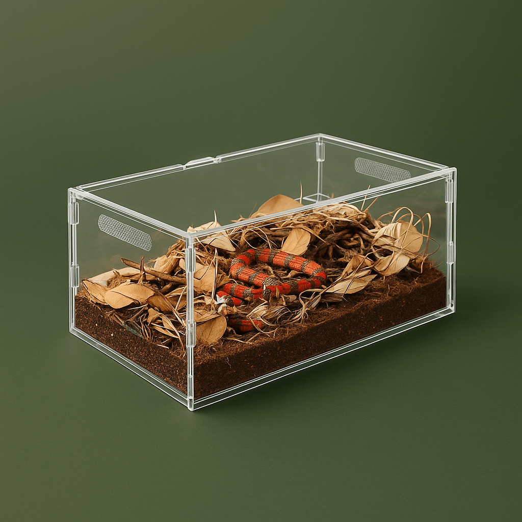 Boîte en acrylique pour gecko avec hygromètre
