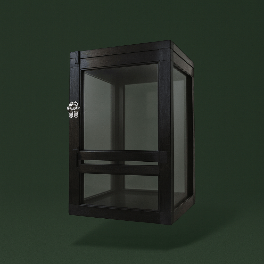 Cage en métal noir avec porte en acrylique pour lézard