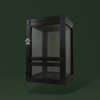 Cage en métal noir avec porte en acrylique pour lézard