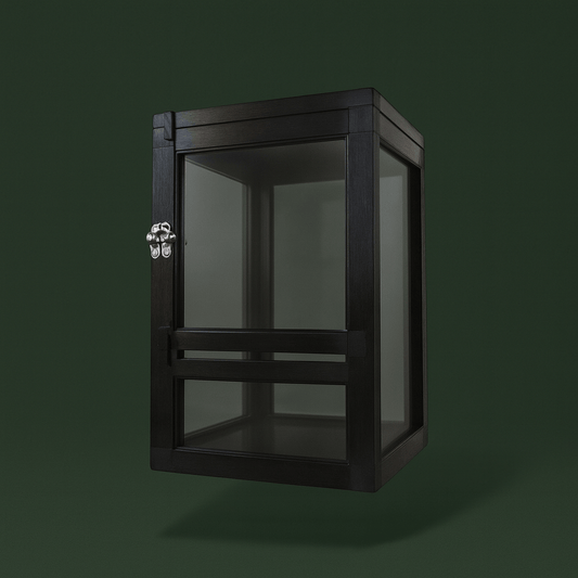 Cage en métal noir avec porte en acrylique pour lézard