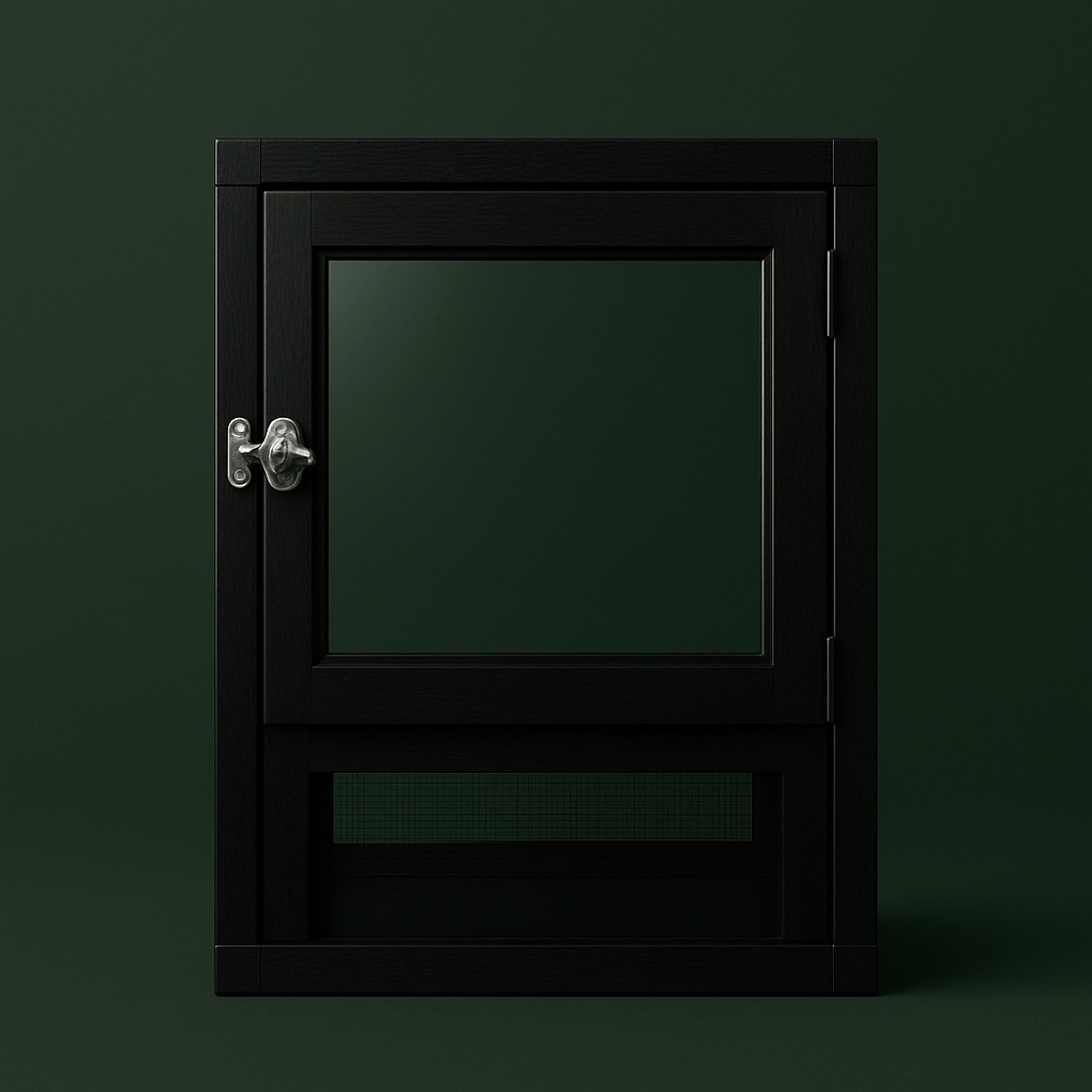 Cage en métal noir avec porte en acrylique pour lézard