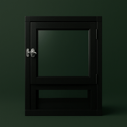 Cage en métal noir avec porte en acrylique pour lézard