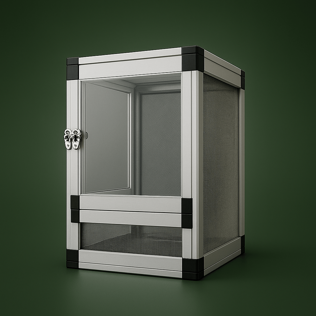 Cage en métal avec porte acrylique pour reptile