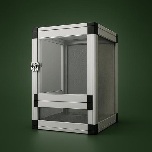 Cage en métal avec porte acrylique pour reptile