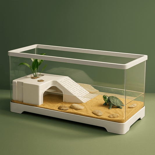 Habitat blanc XL en verre pour tortue d’eau