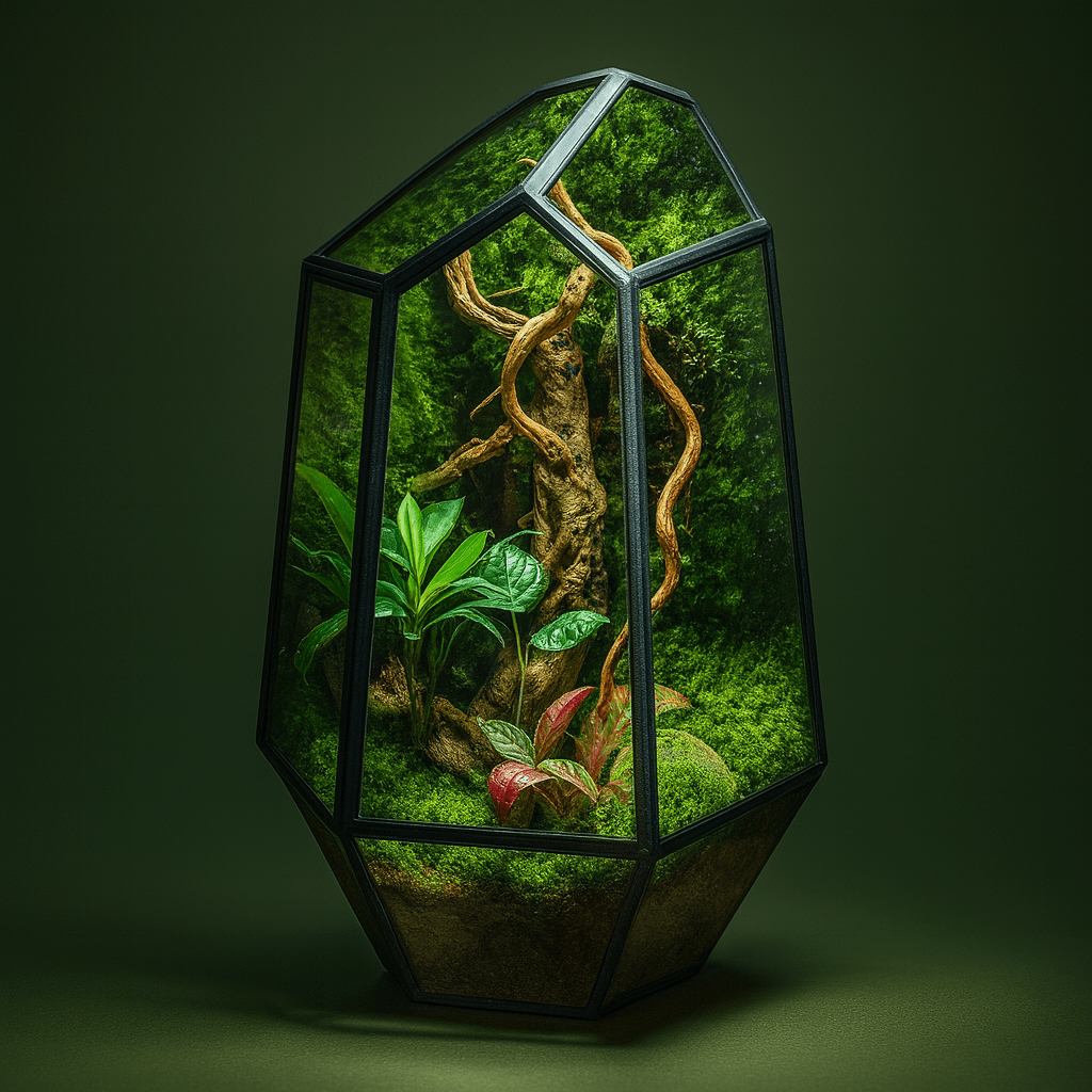 Bocal terrarium design pour plantes