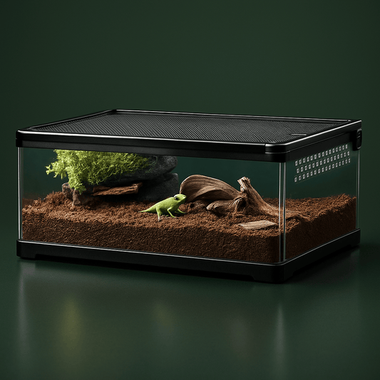 Terrarium ventilé noir pour reptile